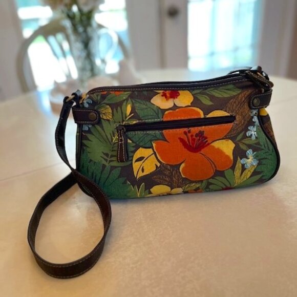 CARIBBEAN JOE | Floral Bag Adjustable Shoulder Strap Tropical Hawaiian - Picture 2 of 15
